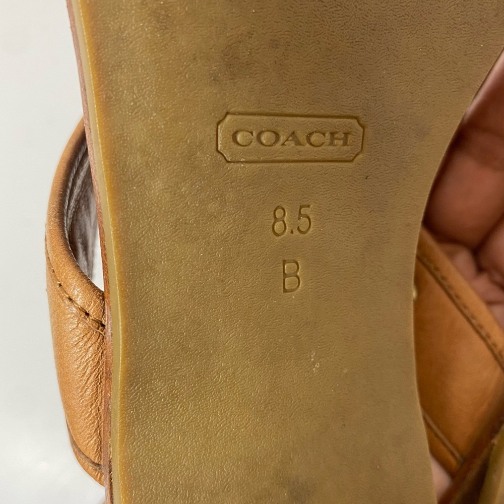 Coach Sheena Women’s Leather Sandals TannedTassels Gold Grommets Size 8.5 - Picture 7 of 9